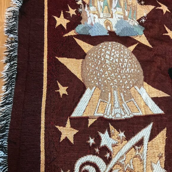 Vintage Disney World Mickey Mouse Tapestry Throw Blanket 42x60" - Picture 9 of 16